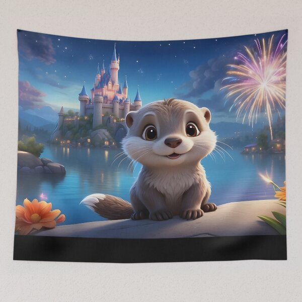 Item preview, Pixar style cheerful sea otter designed and sold by pixelartestudio.
