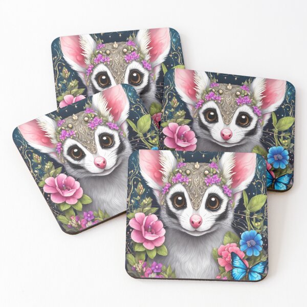 Item preview,  Sugar Glider In Fantasy Style Art Surrounded By Flowers and Butterflies designed and sold by BirdsnStuff.