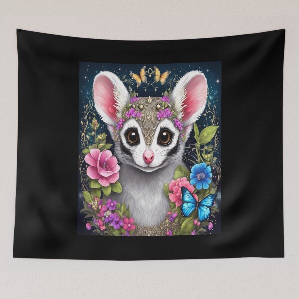 Item preview,  Sugar Glider In Fantasy Style Art Surrounded By Flowers and Butterflies designed and sold by BirdsnStuff.