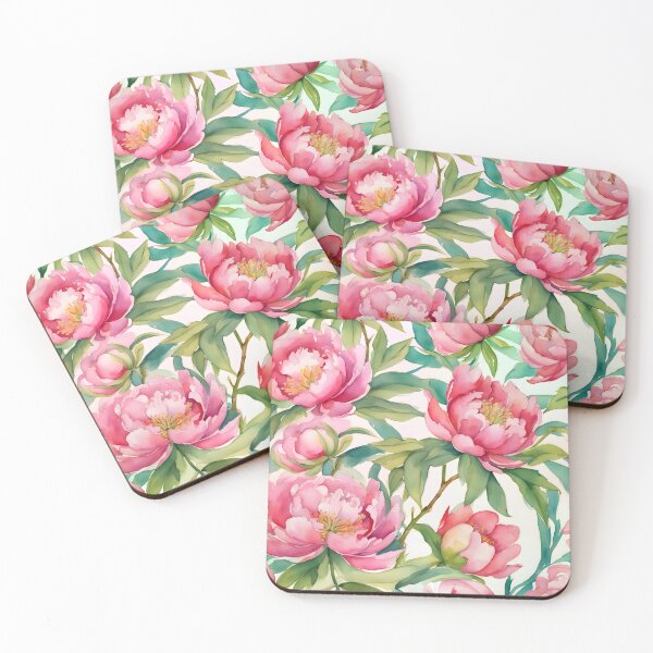 Item preview, Watercolor peonies on white background  designed and sold by SophieClimaArt.