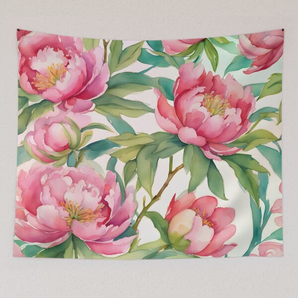 Item preview, Watercolor peonies on white background  designed and sold by SophieClimaArt.