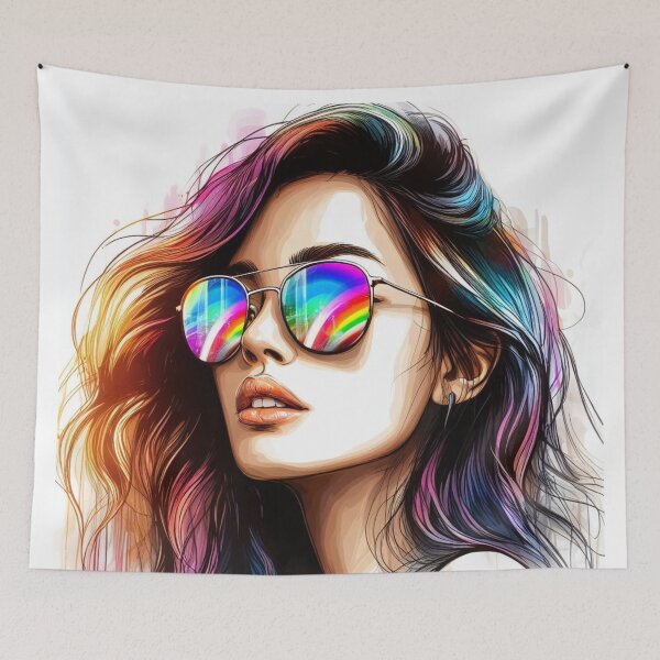 Item preview, A rainbow reflected in sunglasses. designed and sold by growing-mom.