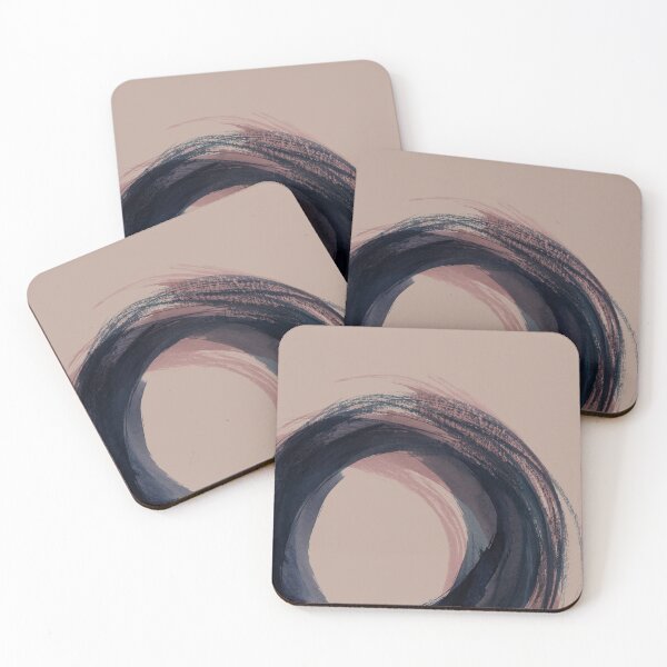 Item preview, Strokes 5C | Enso Circle Abstract | Dark Blue Indigo & Rose  designed and sold by Menega  Sabidussi.