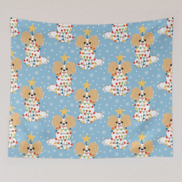 Item preview, Lemon White Papillon Dog Christmas Tree designed and sold by Lulupainting.