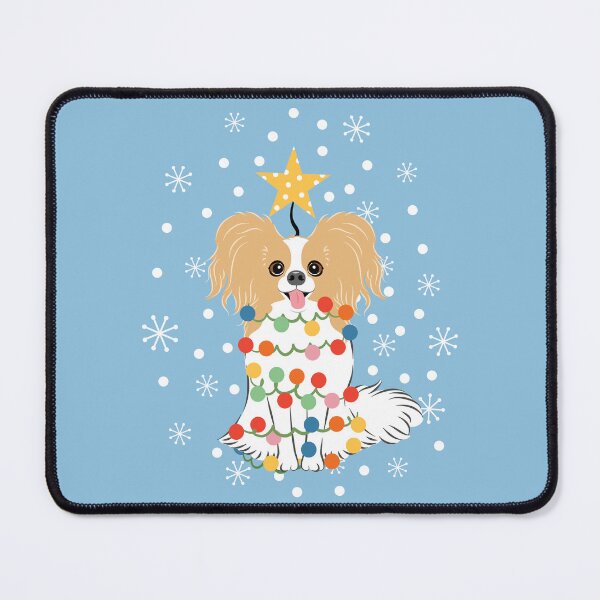 Item preview, Lemon White Papillon Dog Christmas Tree designed and sold by Lulupainting.