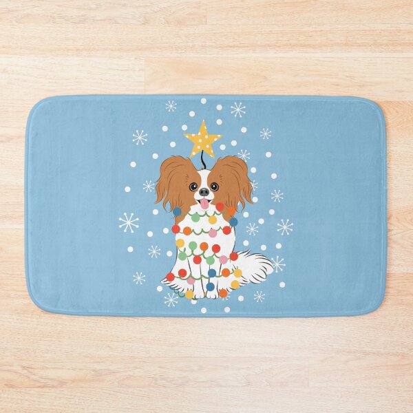 Item preview, Red White Papillon Dog Christmas Tree designed and sold by Lulupainting.