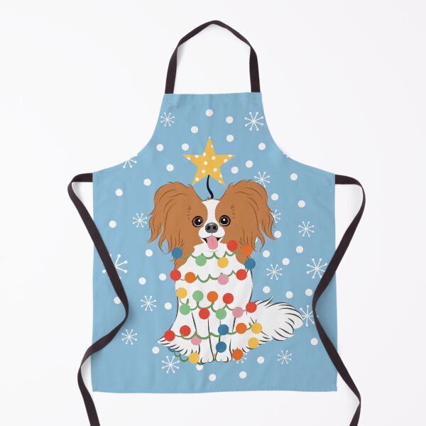 Item preview, Red White Papillon Dog Christmas Tree designed and sold by Lulupainting.