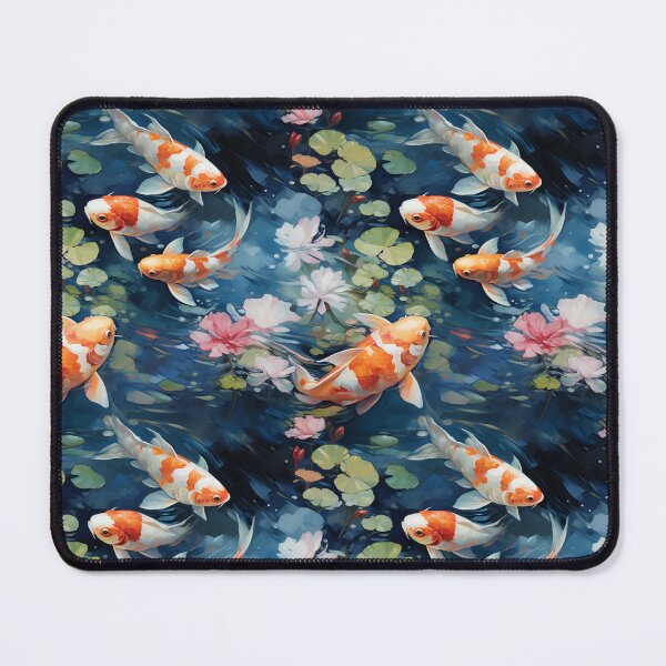 Item preview, Monet-Inspired Koi Pond Dance: Swirling Oranges, Blues & Watercolor Reflections designed and sold by polonuim210.