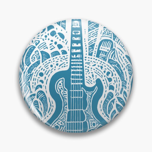 Item preview, Intricate Guitar and Leaf Design - Teal designed and sold by SW-Graphics.