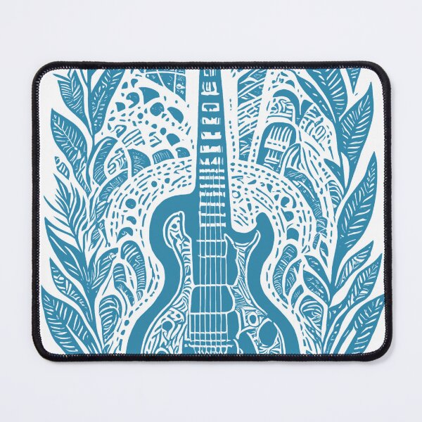 Item preview, Intricate Guitar and Leaf Design - Teal designed and sold by SW-Graphics.