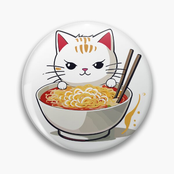 Item preview, kawaii vintage style japenese ramen cat designed and sold by MindFrank.