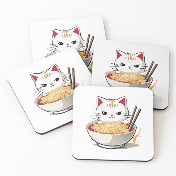 Item preview, kawaii vintage style japenese ramen cat designed and sold by MindFrank.