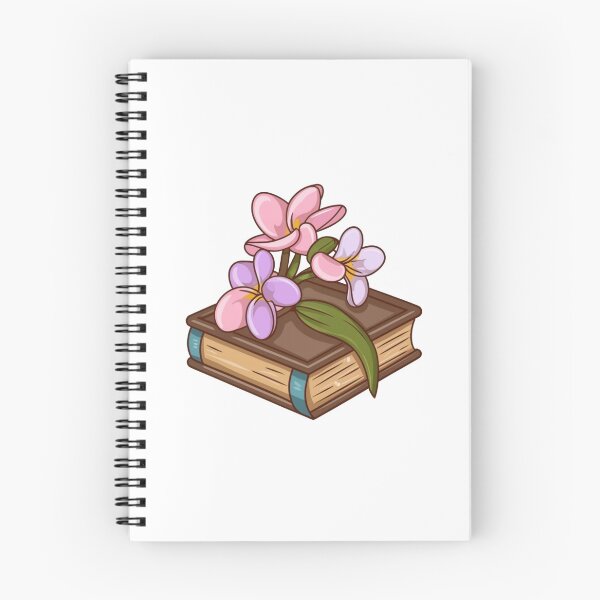 Item preview, Flowers Growing From Book | Light pink with light purple Plumeria flowers designed and sold by CircinusStore.