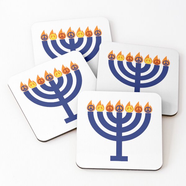 Aperçu de l'œuvre Menorah avec signes de paix créée et vendue par Rachel the Artist .