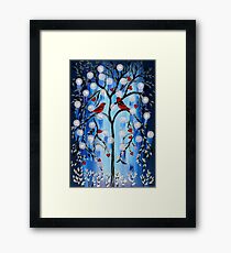 blue, white, and red Framed Print