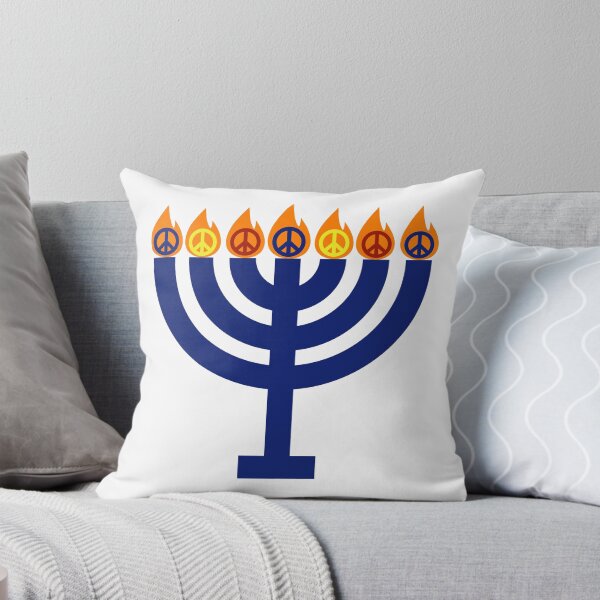 Aperçu de l'œuvre Menorah avec signes de paix créée et vendue par Rachel the Artist .