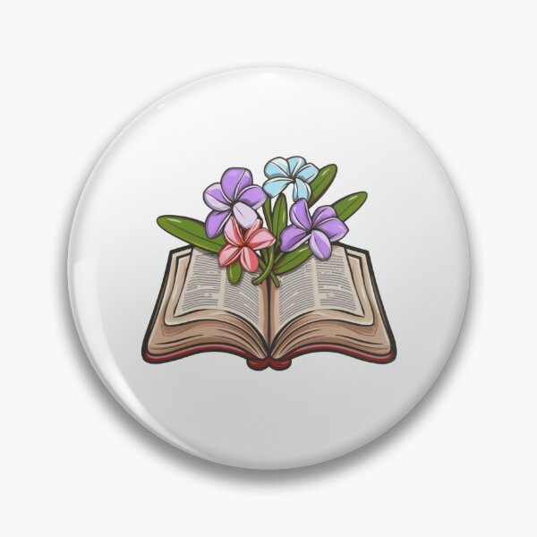 Item preview, Flowers Growing From Book | Purple, blue and pink Plumeria flowers designed and sold by CircinusStore.