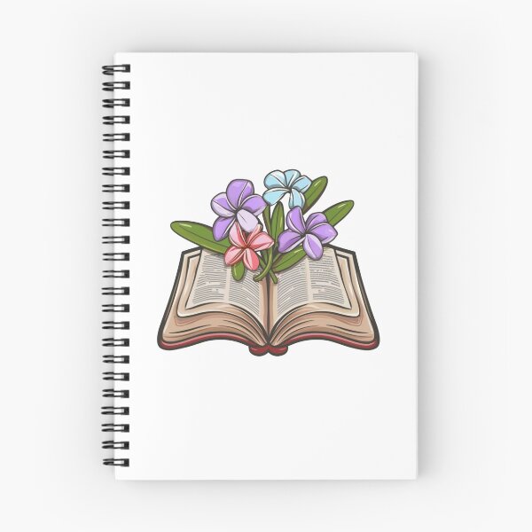 Item preview, Flowers Growing From Book | Purple, blue and pink Plumeria flowers designed and sold by CircinusStore.