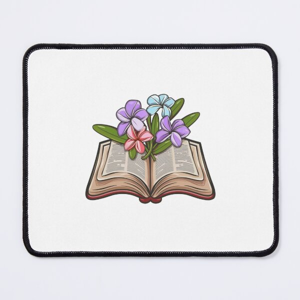 Item preview, Flowers Growing From Book | Purple, blue and pink Plumeria flowers designed and sold by CircinusStore.