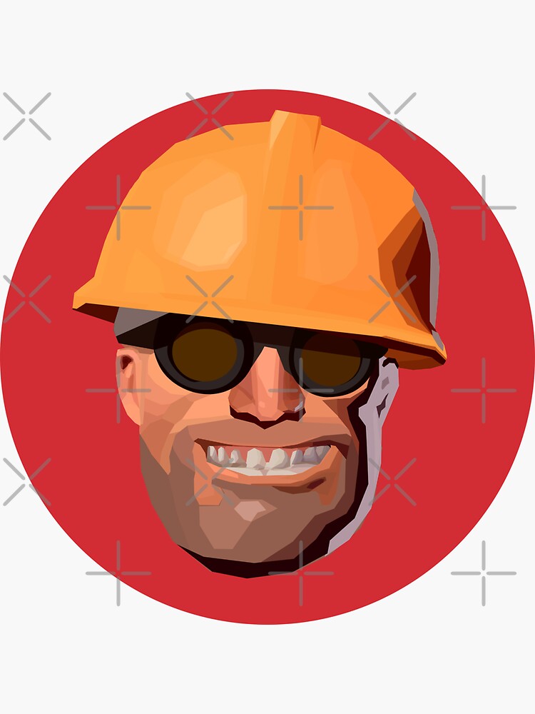 TF2 Polygonal Engineer Face Red
