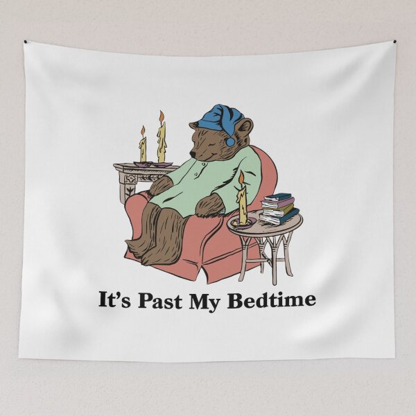 Item preview, It's Past My Bedtime Bear Taking a Nap Next to Books designed and sold by voiewmti.