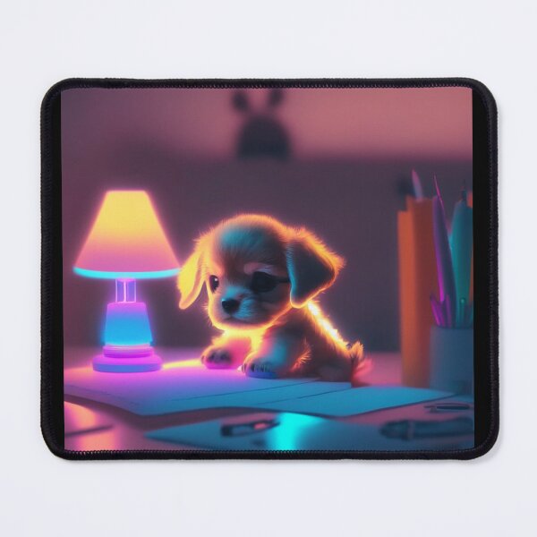 Item preview, Cute Tiny Dog at Night Desk designed and sold by Mlaniel.