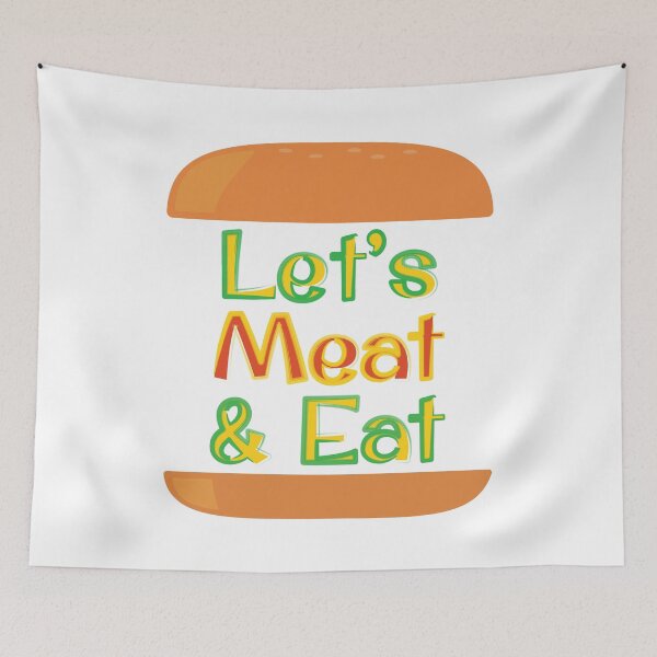 Item preview, Hamburger Funny Burger Puns Let's Meat And Eat designed and sold by ArtFisher.