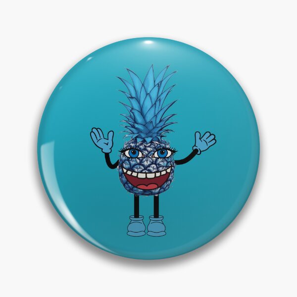 Aperçu de l'œuvre Ananas bleu avec un sourire créée et vendue par teurhparpstudio.