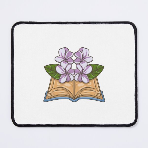 Item preview, Flowers Growing From Book | Four light purple with white Plumeria flowers designed and sold by CircinusStore.