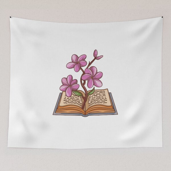 Item preview, Flowers Growing From Book | Light Purple Plumeria flowers designed and sold by CircinusStore.