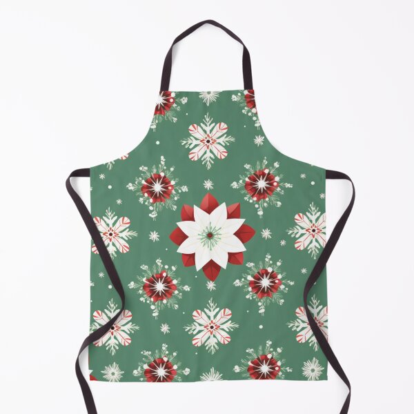 Item preview, Poinsettia Christmas Flowers and Abstract Snowflakes on Mint Background designed and sold by AgathaZolastore.