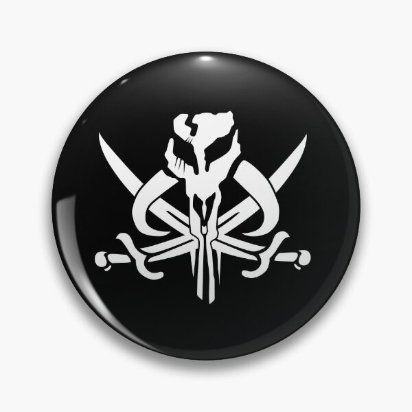 Item preview, Mandalorian Pirate Flag Mythosaur Skull with Sabers/Swords designed and sold by HaPenny.