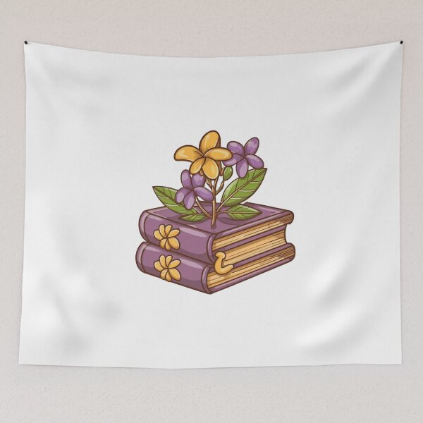 Item preview, Flowers Growing From Book | Light Purple and Yellow Plumeria Flowers designed and sold by CircinusStore.