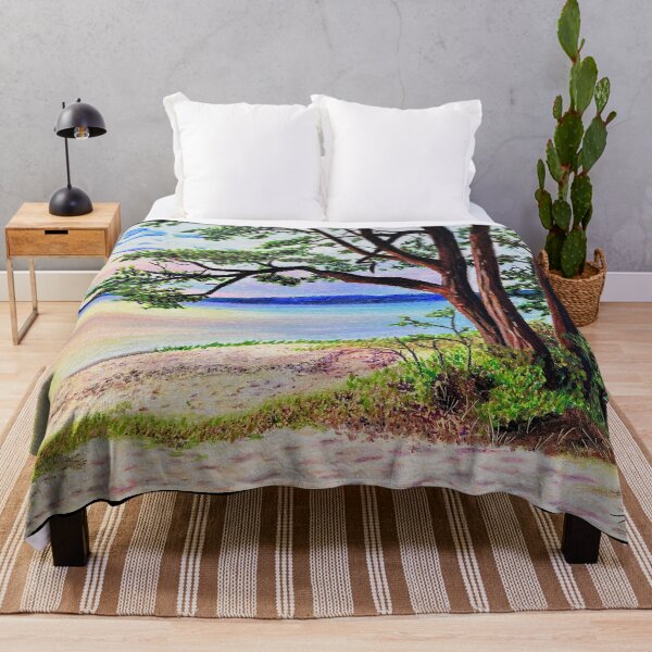 Item preview, Higgins Lake - Three Trees on the Beach at Dusk designed and sold by Masonart44.