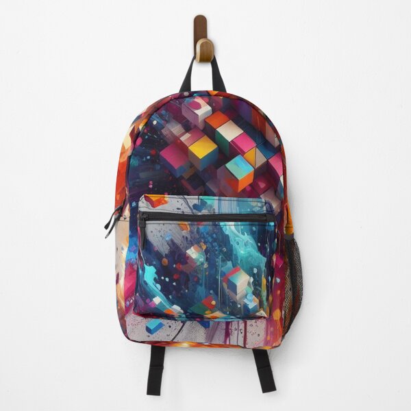Item preview, Colorful splashes of paint-geometric-abstract art-3d digital art designed and sold by erkabees.
