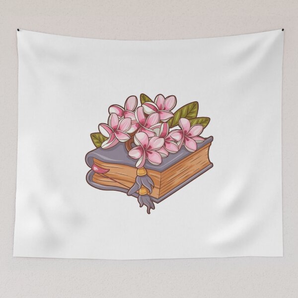 Item preview, Flowers Growing From Book | Light pink petals of Plumeria Flowers designed and sold by CircinusStore.