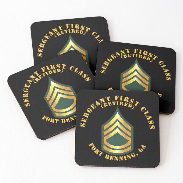 Item preview, Army - Sergeant First Class - SFC - Retired - Fort Benning, GA designed and sold by Military Insignia Products.