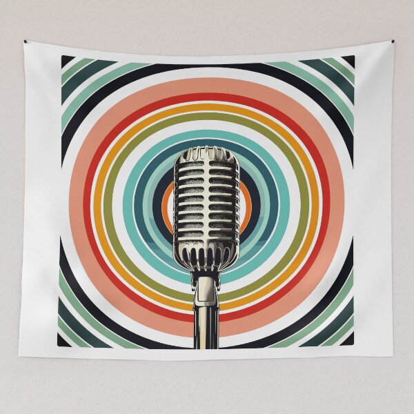 Item preview, Retro Broadcasting Relic: Mid-Century Mic Illustration Print designed and sold by HeavyHits.