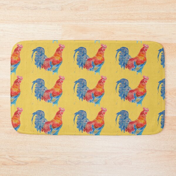 Item preview, Rooster Chicken Watercolor Painting on Yellow designed and sold by Sarah  Rajkotwala.