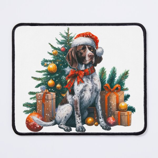 Item preview, German Shorthaired Pointer Christmas Scene - Braque Francais Christmas Painting - GSP designed and sold by Star-Fragment.