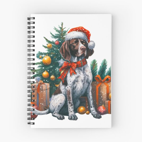 Item preview, German Shorthaired Pointer Christmas Scene - Braque Francais Christmas Painting - GSP designed and sold by Star-Fragment.