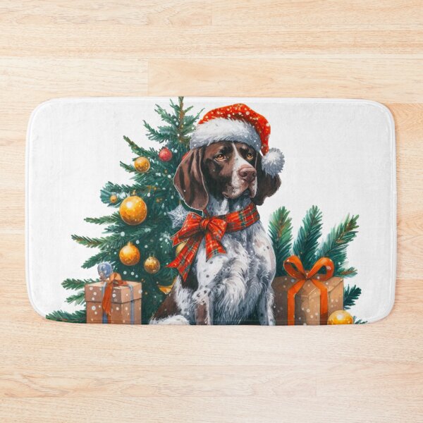 Item preview, German Shorthaired Pointer Christmas Scene - Braque Francais Christmas Painting - GSP designed and sold by Star-Fragment.