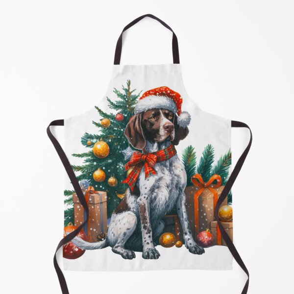 Item preview, German Shorthaired Pointer Christmas Scene - Braque Francais Christmas Painting - GSP designed and sold by Star-Fragment.