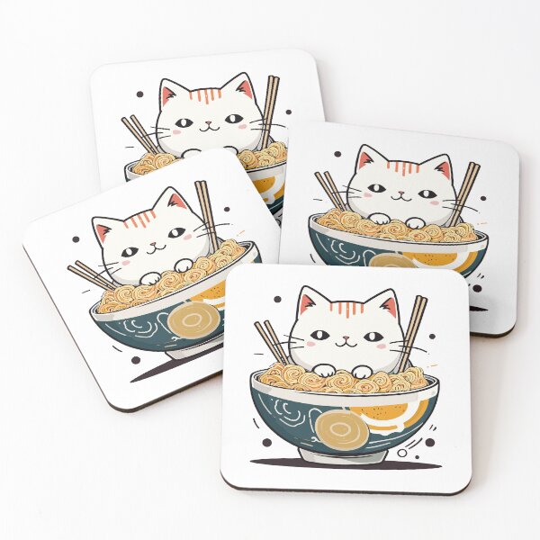 Item preview, kawaii vintage style japenese ramen cat designed and sold by MindFrank.