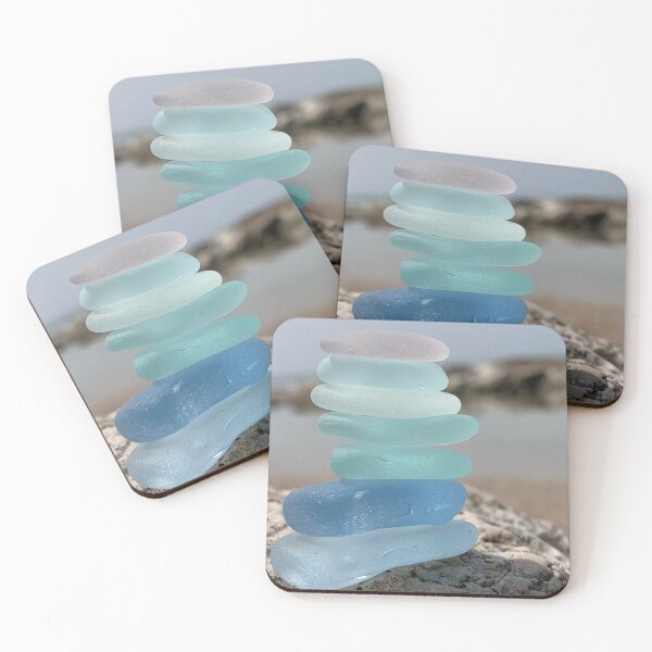 Item preview, Seaglass stack on the beach  designed and sold by Jums-Med.