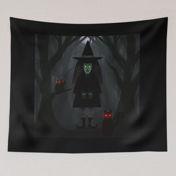 Item preview, Witch in the Woods with her Ravens, Cat and the Moonlight designed and sold by DeLucaIdeas.
