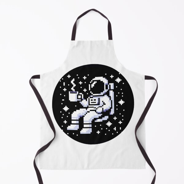 Item preview, Astronaut Sipping Coffee in the Cosmic Universe 8-Bit Pixel designed and sold by PixelPunkster.