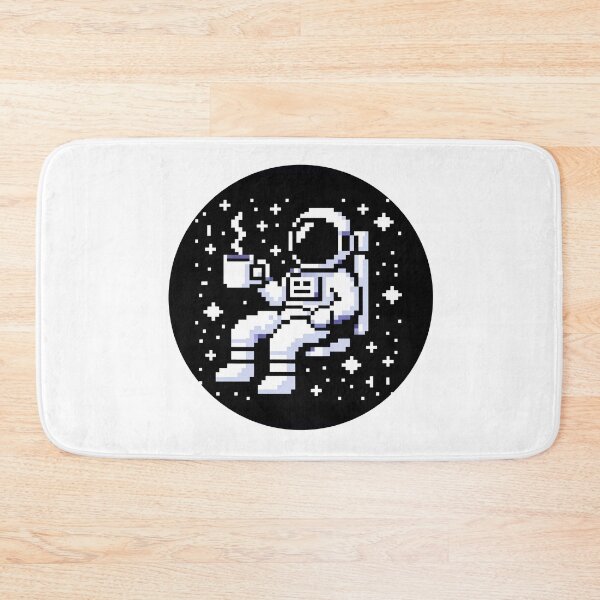 Item preview, Astronaut Sipping Coffee in the Cosmic Universe 8-Bit Pixel  designed and sold by PixelPunkster.