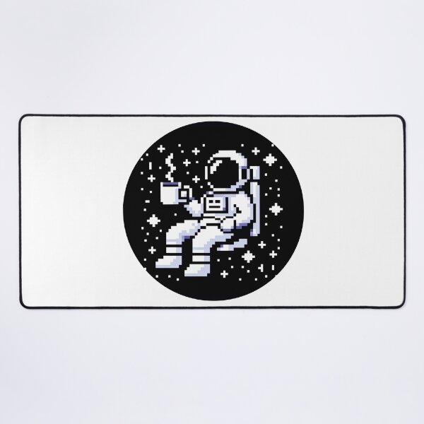 Item preview, Astronaut Sipping Coffee in the Cosmic Universe 8-Bit Pixel  designed and sold by PixelPunkster.
