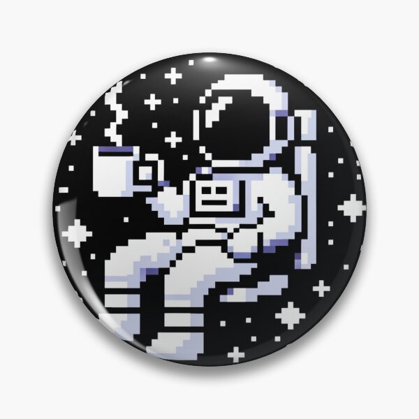 Item preview, Astronaut Sipping Coffee in the Cosmic Universe 8-Bit Pixel  designed and sold by PixelPunkster.